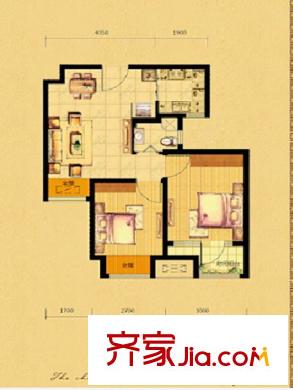 榮盛香緹瀾山二期高層G22-B戶型 2室2廳1衛(wèi)