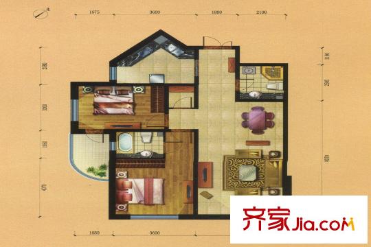 金水?花城C戶(hù)型 2室2廳1衛(wèi)