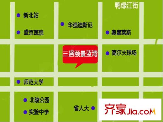 三盛頤景藍(lán)灣區(qū)位圖