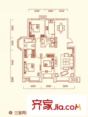特變?水木融城3e戶型 3室2廳2衛(wèi)
