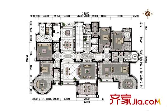 沈陽(yáng)星河灣特A戶(hù)型 5室3廳6衛(wèi)1廚