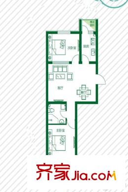 榮信森林里A1戶型 2室2廳1衛(wèi)
