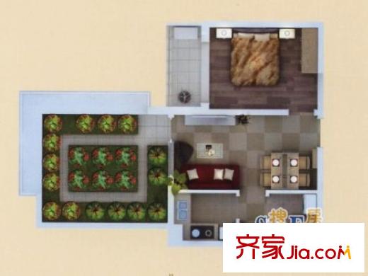 盛世?園田居G戶型 1室2廳1衛(wèi)1廚