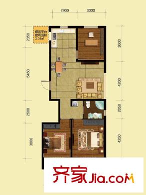 富邦壹品天城E戶(hù)型 3室2廳1衛(wèi)1廚