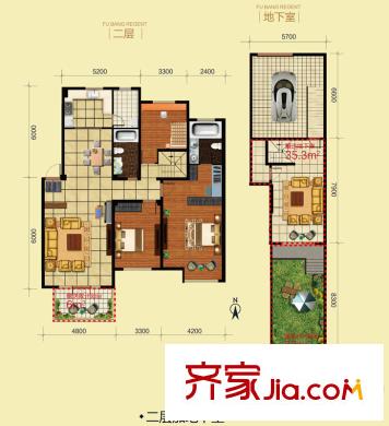 富邦壹品天城洋房C2戶(hù)型 3室2廳2衛(wèi)