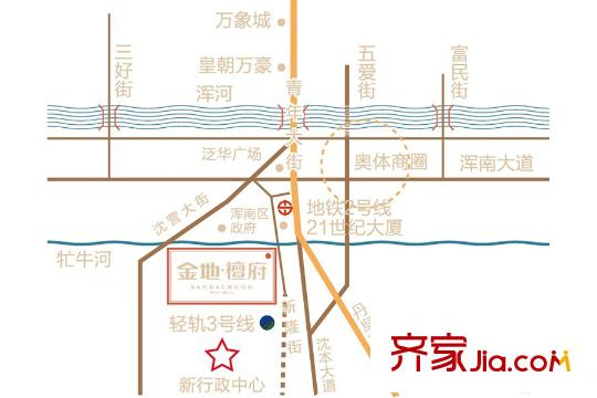 金地檀府區(qū)位圖
