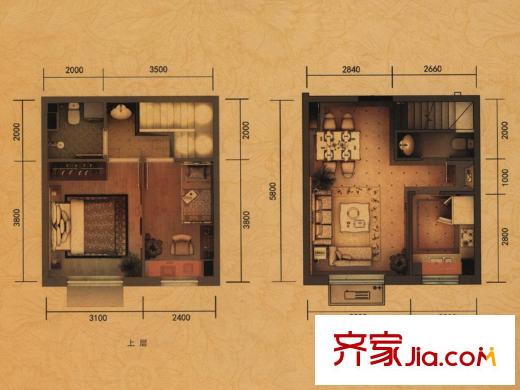 中南世紀(jì)城A10、A11#樓全躍戶型2室2廳1衛(wèi)82平方米 2室2廳1衛(wèi)1廚