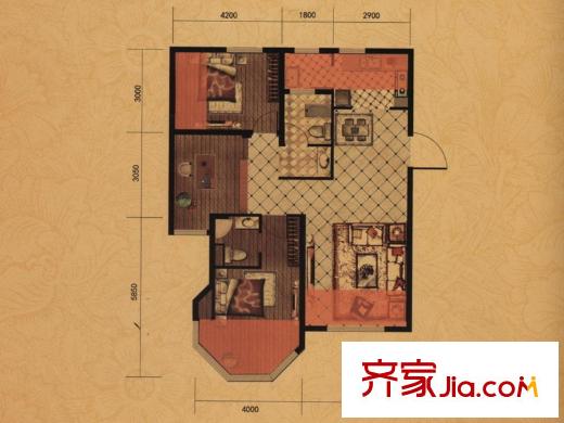 中南世紀(jì)城 A5、A6、A8#樓戶型3室2廳2衛(wèi)102平方米 3室2廳2衛(wèi)1廚