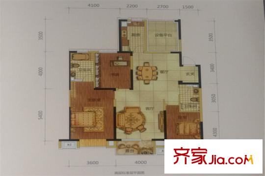 沈陽(yáng)雅居樂(lè)花園E3戶(hù)型 3室3廳3衛(wèi)