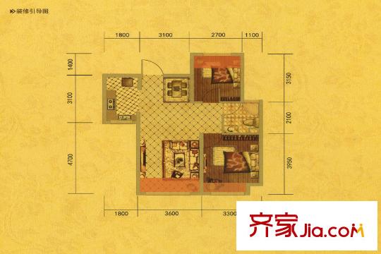 中南世紀(jì)城A16#、A17#樓戶型 2室2廳1衛(wèi)1廚