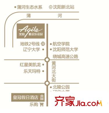 沈陽雅居樂花園交通圖