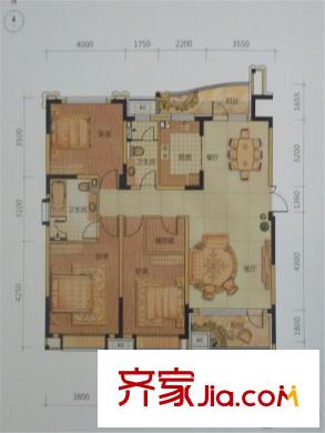 沈陽(yáng)雅居樂(lè)花園B戶(hù)型  3室2廳2衛(wèi)