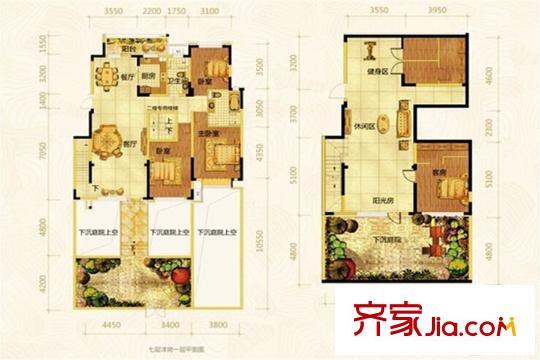 沈陽(yáng)雅居樂(lè)花園七層洋房首層 3室2廳2衛(wèi)