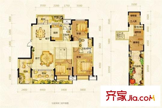 沈陽(yáng)雅居樂(lè)花園七層洋房二層 3室2廳2衛(wèi)