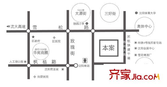 北國(guó)奧林匹克花園交通圖