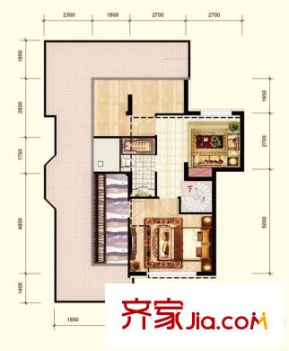 北國(guó)奧林匹克花園D5-2戶型 2室2廳2衛(wèi)