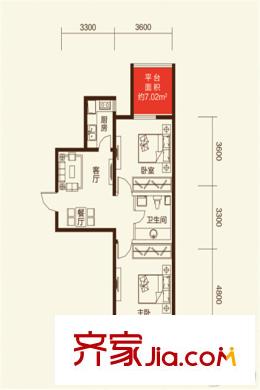澳洲領地戶型E 2室2廳1衛(wèi)