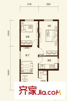 澳洲領(lǐng)地戶型F  2室2廳1衛(wèi)