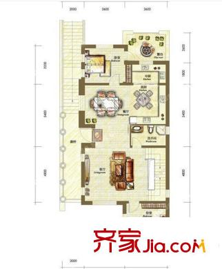 沈陽龍湖滟瀾山BS1戶型 2室2廳1衛(wèi)