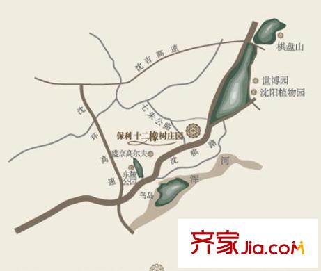 保利十二橡樹莊園區(qū)位圖