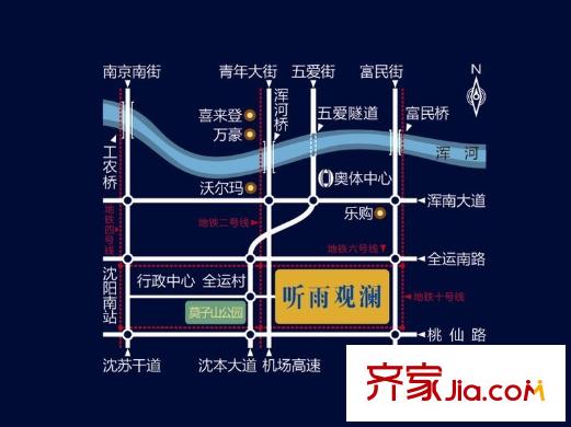 聽(tīng)雨觀瀾交通圖