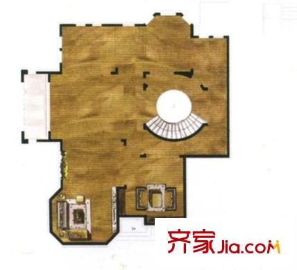 萬科蘭喬圣菲戶型圖三期E戶型地下室平面圖-545-380 5室4廳5衛(wèi)
