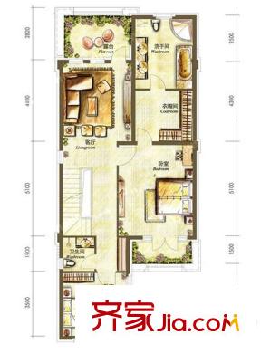 沈陽龍湖滟瀾山NS7戶型 3室1廳1衛(wèi)