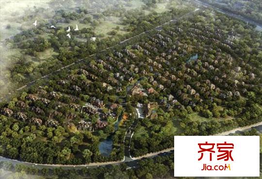 保利十二橡樹(shù)莊園鳥(niǎo)瞰戶型圖