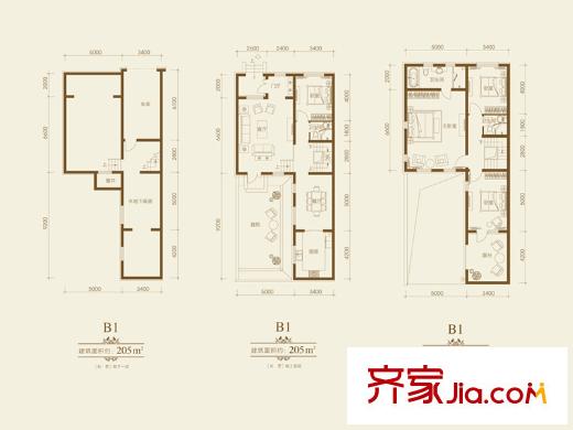 隆河谷一期B1戶型 4室2廳3衛(wèi)