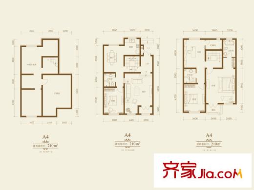 隆河谷一期A4戶型 4室2廳3衛(wèi)