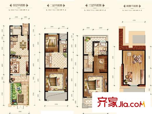 綠地?國際花都B戶型 4室3廳3衛(wèi)