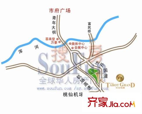 聽雨觀瀾寬景別墅交通圖