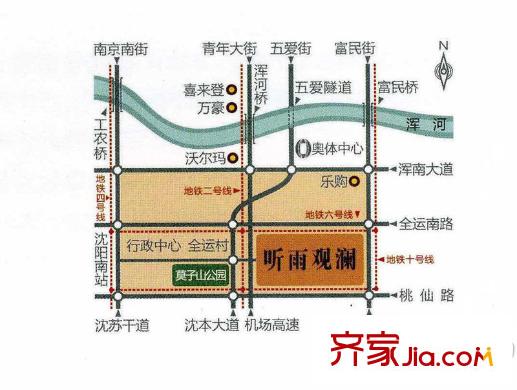 聽雨觀瀾寬景別墅區(qū)位圖