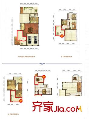 聽雨觀瀾寬景別墅C戶型 6室3廳3衛(wèi)