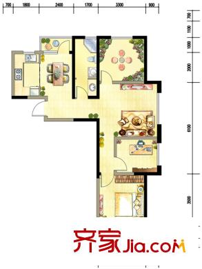 盾安?新一尚品12#E戶型 2室2廳1衛(wèi)