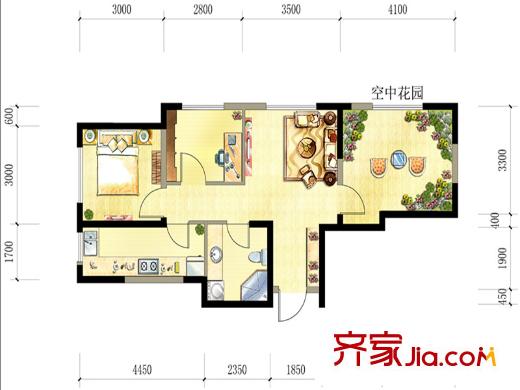 盾安?新一尚品15#A戶型 2室2廳1衛(wèi)