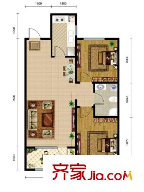 首創(chuàng)光和城G戶型 2室2廳1衛(wèi)