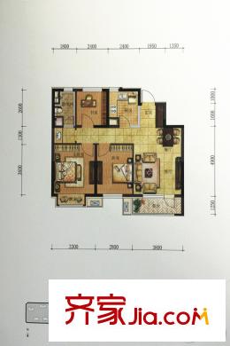 萬(wàn)科城市之光5#-9#C戶型 3室1廳1衛(wèi)1廚
