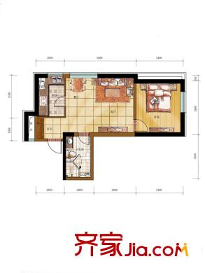 萬科明天廣場4#4門戶型 1室2廳1衛(wèi)