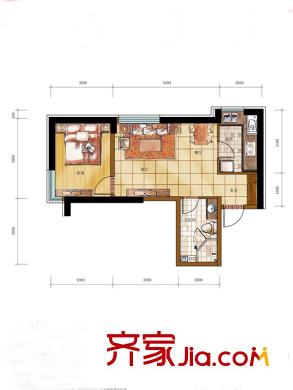 萬科明天廣場4#3門戶型 1室2廳1衛(wèi)