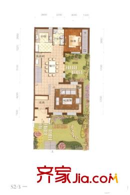 翠金湖美墅島別墅S2-3戶型圖首層 5室3廳3衛(wèi)1廚