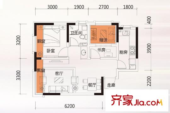 郡原小石城E-3戶型 2室2廳1衛(wèi)1廚