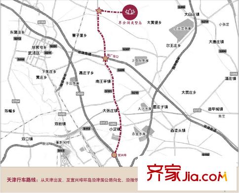 翠金湖美墅島交通示意圖