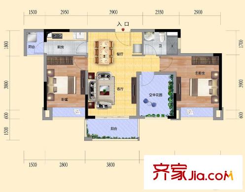 保利?中央公園5座01/13座01 3室2廳1衛(wèi)1廚