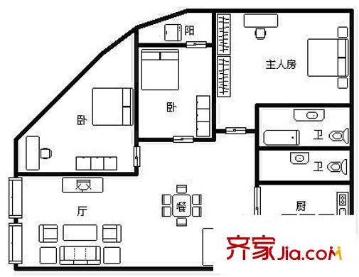 新基豪苑 3室 戶型圖