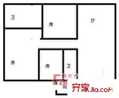 昌明樓戶型圖3室2廳 3室2廳2衛(wèi)1廚