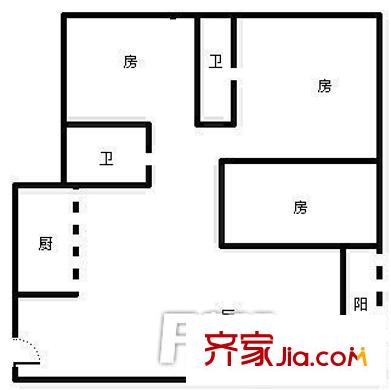 銨琦豪庭戶型圖戶型圖 3室2廳1衛(wèi)2廚