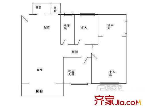 銀景苑戶(hù)型圖3室2廳戶(hù)型圖 3室2廳2衛(wèi)1廚