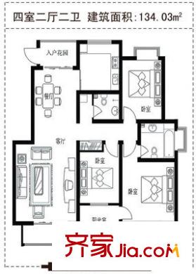 德潤花園戶型圖3室2廳 戶型圖 3室2廳1衛(wèi)1廚
