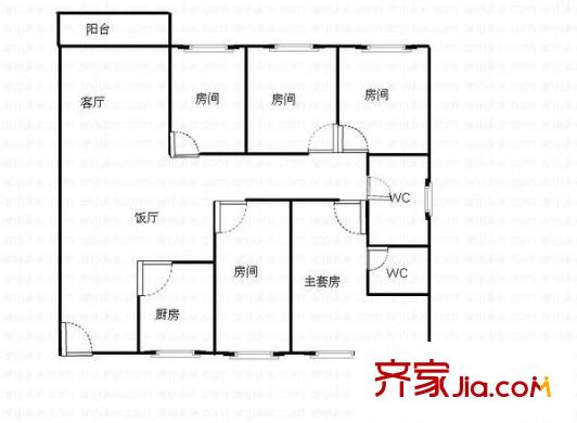 德潤花園戶型圖5室2廳 戶型圖 5室2廳2衛(wèi)1廚